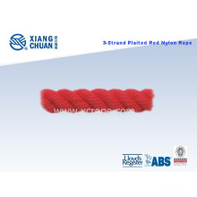 Corde nylon tressée rouge 3 brins